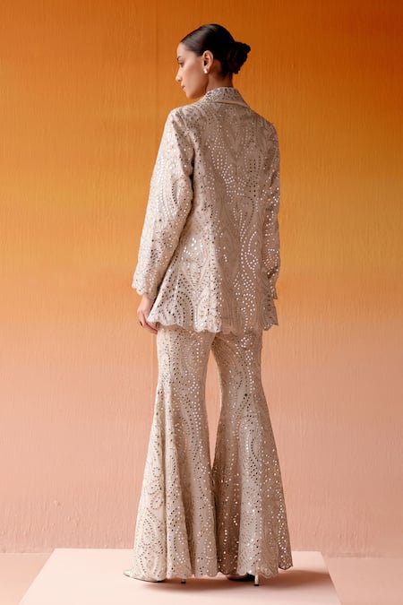 Shop_Twenty Nine_Ivory Tissue Embellished Mirror Work Sharara _at_Aza_Fashions