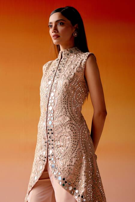 Buy_Twenty Nine_Pink Tissue Bell Bottom Pant _Online_at_Aza_Fashions