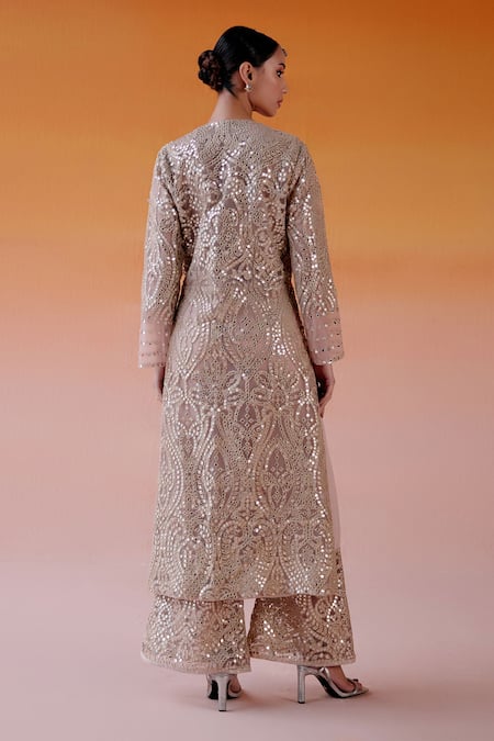 Twenty Nine Jaali Mirror Embroidered Palazzo 