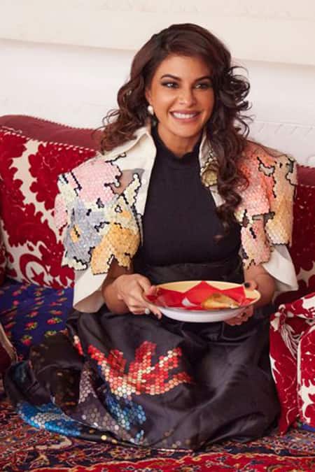 Shop_Pankaj & Nidhi_Ivory Hexapplique Cropped Kimono Cape _Online_at_Aza_Fashions