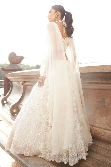 Ridhima Bhasin Shirin Scallop Embellished Bridal Lehenga Blouse Set 