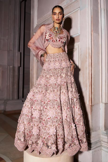 Ridhima Bhasin Anaya Floral Applique Embellished Bridal Lehenga Set 