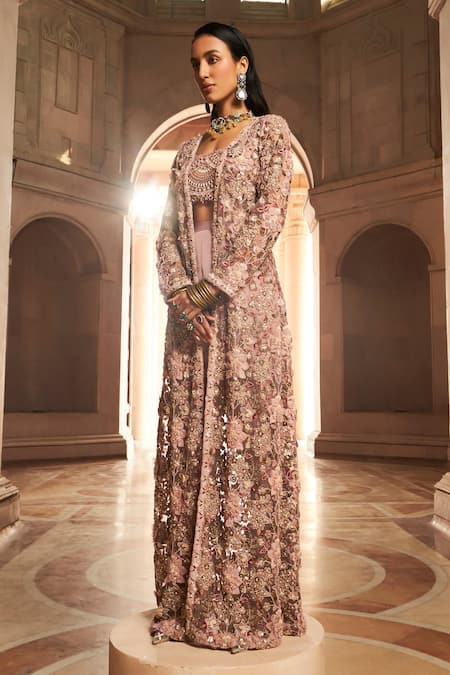 Ridhima Bhasin Rabia 3D Floral Embellished Jacket Pant Set 