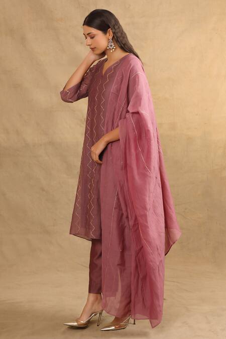 Buy Trendy Tokari Purple Silk, Chanderi, Polyester Embroidery, Sequins Sitara Work Kurta Set Online at Aza Fashions Buy_Trendy Tokari_Purple Silk, Chanderi, Polyester Embroidery, Sequins Sitara Work Kurta Set _Online_at_Aza_Fashions