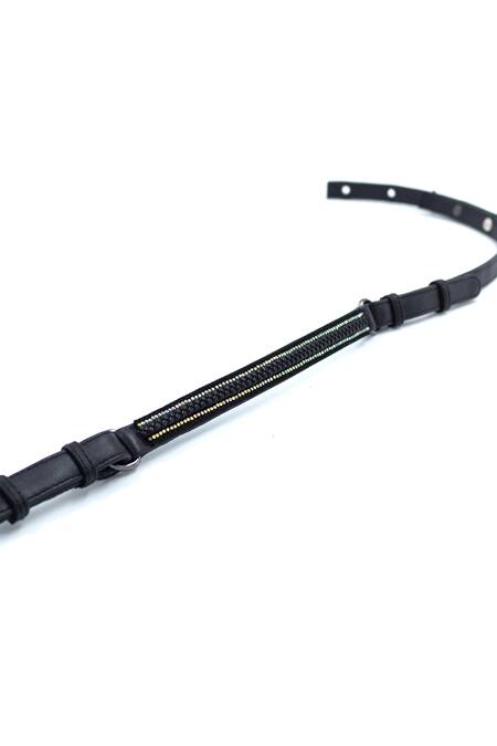 Buy S&N By Shantnu Nikhil Black Metallic Thread Embellished Braided Effect Belt Online at Aza Fashions Buy_S&N By Shantnu Nikhil_Black Metallic Thread Embellished Braided Effect Belt_Online_at_Aza_Fashions