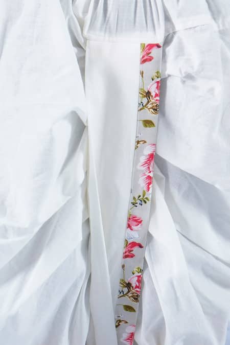 Buy Little Bansi Green Cotton Pearls Gul Print Kurta With Dhoti Buy_Little Bansi_Green Cotton Pearls Gul Print Kurta With Dhoti