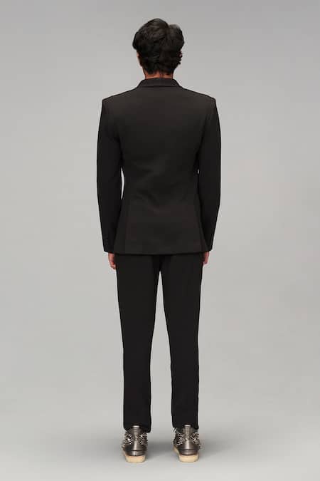 Siddartha Tytler Textured Knitted Blazer With Pant 