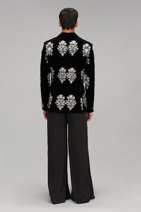 Siddartha Tytler Zari Mandala Motif Embroidered Blazer With Pant 