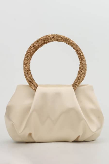 House Of Bio Nina Satin Crystal Studded Handle Bag 