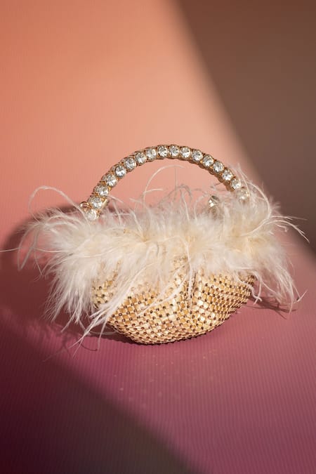 House of Bio Nora Crystal Embellished Moon Bag 