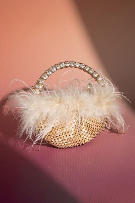 House Of Bio Nora Crystal Embellished Moon Bag 