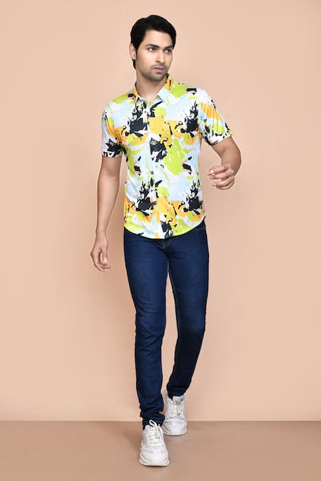 Arihant Rai Sinha Water Splash Print Shirt 