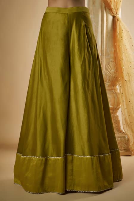 Shop The Aarya Green Viscose, Chanderi Silk, Organza Embroidery, Floral Hand Kurta Set Online at Aza Fashions Shop_The Aarya_Green Viscose, Chanderi Silk, Organza Embroidery, Floral Hand Kurta Set _Online_at_Aza_Fashions