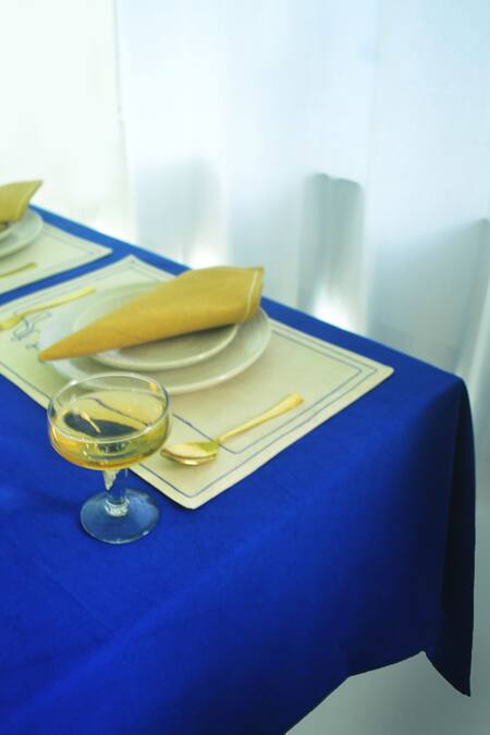 Buy_Mid July Home_Multi Color 100% Cotton Stitchline Thread Embroidered Dining Table Set