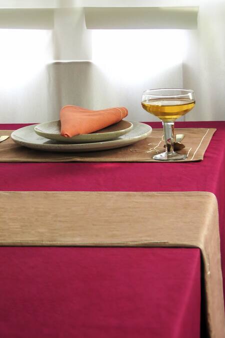 Buy Mid July Home Multi Color 100% Cotton Thread Embroidered Dining Table Set Online at Aza Fashions Buy_Mid July Home_Multi Color 100% Cotton Thread Embroidered Dining Table Set_Online_at_Aza_Fashions