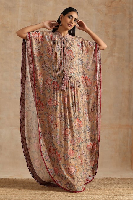 SAMVRIH Floral Print Long Kaftan 