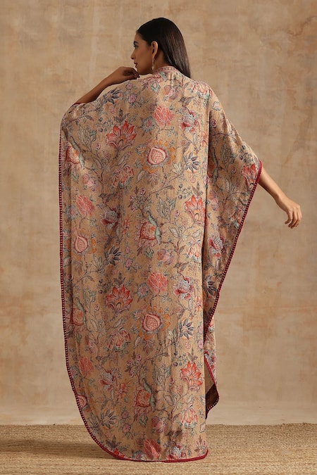 Samvrih Floral Print Long Kaftan 
