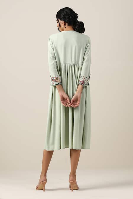 Samvrih Harita Suman Floral Yoke Print Dress 