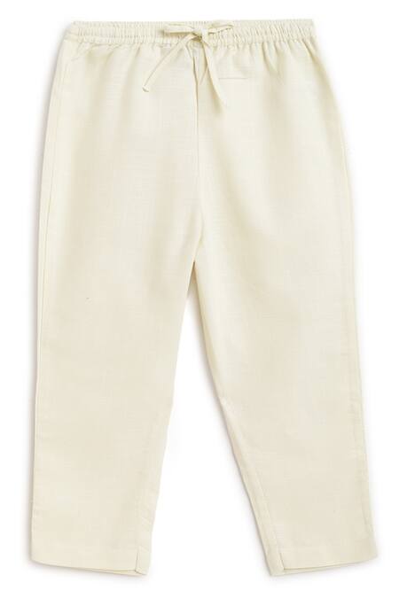 Shop Tiber Taber Yellow Cotton Embroidery Magical Elephant Kurta With Pyjama Online at Aza Fashions Shop_Tiber Taber_Yellow Cotton Embroidery Magical Elephant Kurta With Pyjama_Online_at_Aza_Fashions