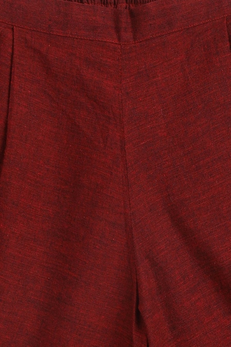 Shop Tiber Taber Cream Cotton Bows Calm Elephant Embroidered Kurta And Palazzo Set Shop_Tiber Taber_Cream Cotton Bows Calm Elephant Embroidered Kurta And Palazzo Set