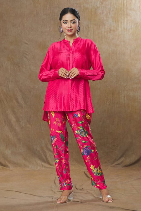 SHRADDHA RAMBHIA High-Low Printed Top & Pant Set 