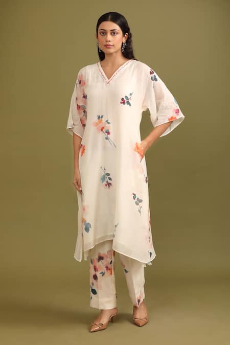 Trendy tokari Floral Print A-Line Kurta & Pant Set 