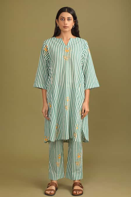 Trendy tokari Stripe Print Kurta & Pant Set 