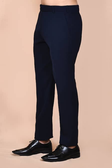 Buy_Arihant Rai Sinha_White Cotton, Polyester Embroidery, Cut Work, Blue Suit Set With Waistcoat _Online_at_Aza_Fashions