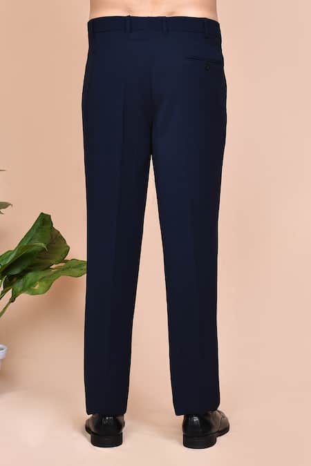 Shop_Arihant Rai Sinha_White Cotton, Polyester Embroidery, Cut Work, Blue Suit Set With Waistcoat _Online_at_Aza_Fashions