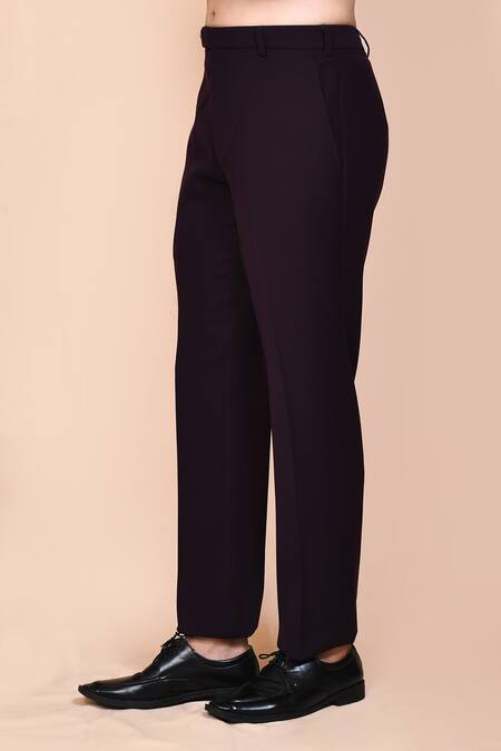 Buy_Arihant Rai Sinha_Wine Cotton, Polyester Embroidery, Cut Work Leaf Placement Suit Set _Online_at_Aza_Fashions