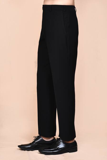 Buy_Arihant Rai Sinha_Black Polyester, Cotton Cut Work, Embroidery, Brooches Cutdana Suit Set _Online_at_Aza_Fashions