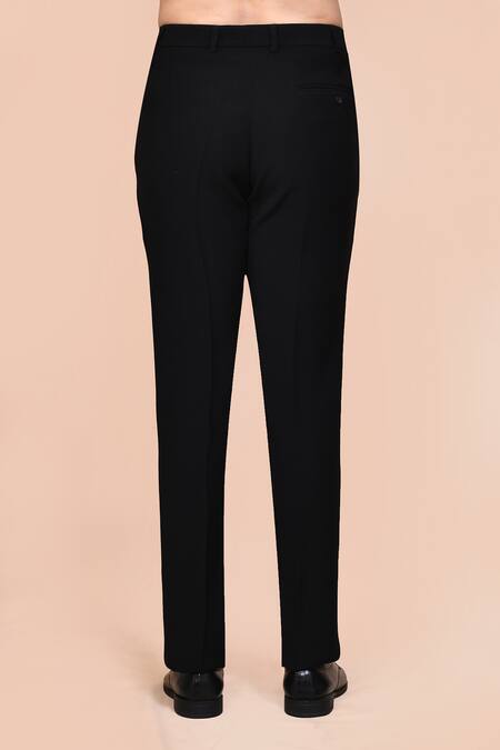 Shop_Arihant Rai Sinha_Black Polyester, Cotton Cut Work, Embroidery, Brooches Cutdana Suit Set _Online_at_Aza_Fashions