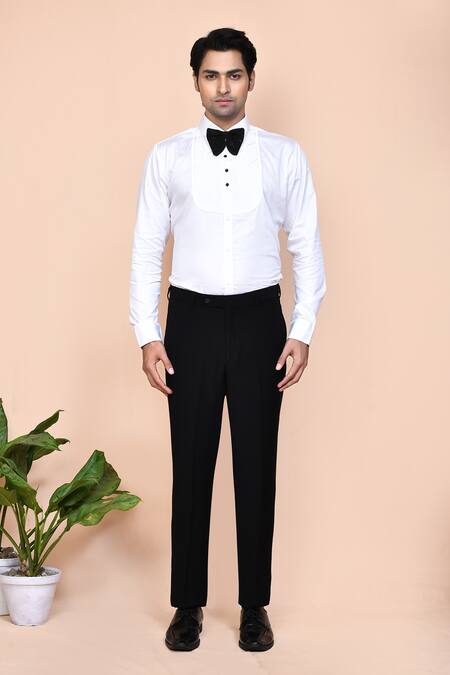 Arihant Rai Sinha_Black Polyester, Cotton Cut Work, Embroidery, Brooches Cutdana Suit Set _at_Aza_Fashions