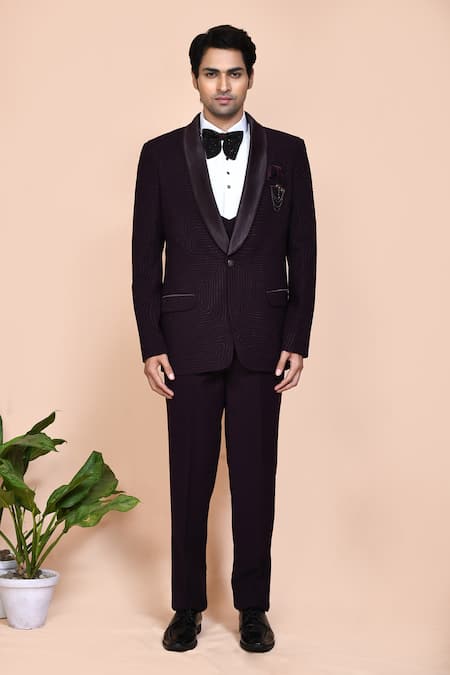 Shop Arihant Rai Sinha Wine Cotton, Polyester Embroidery, Cut Work Geometric Suit Pant Set Shop_Arihant Rai Sinha_Wine Cotton, Polyester Embroidery, Cut Work Geometric Suit Pant Set
