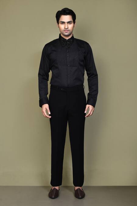 Buy_Arihant Rai Sinha_Cream Cotton, Brocade, Velvet Embroidery, Brooches, Sequins Floral Suit Set _Online_at_Aza_Fashions