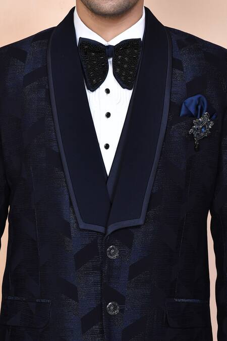 Shop_Arihant Rai Sinha_Blue Cotton, Polyester Embroidery, Rhinestones, Zari Thread Work Suit Pant Set _Online_at_Aza_Fashions