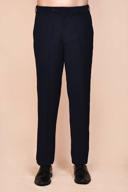 Arihant Rai Sinha_Blue Cotton, Polyester Embroidery, Rhinestones, Zari Thread Work Suit Pant Set _at_Aza_Fashions