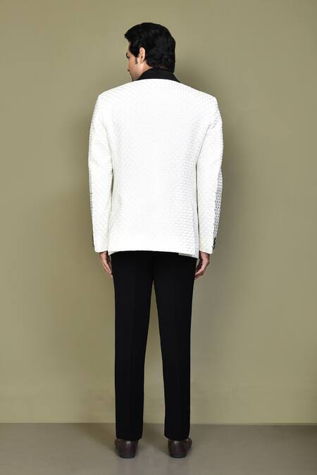 Shop_Arihant Rai Sinha_Cream Cotton, Polyester Sequins, Embroidery Flower Suit Set _at_Aza_Fashions