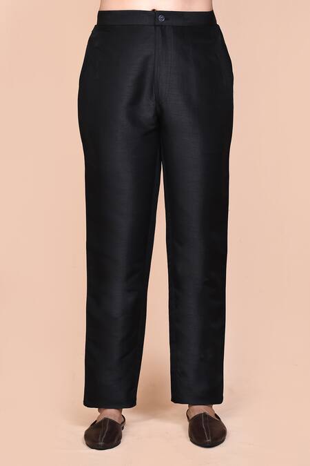 Arihant Rai Sinha_Black Velvet, Silk, Polyester Sequins, Brooches Embroidered Bundi Set _Online_at_Aza_Fashions