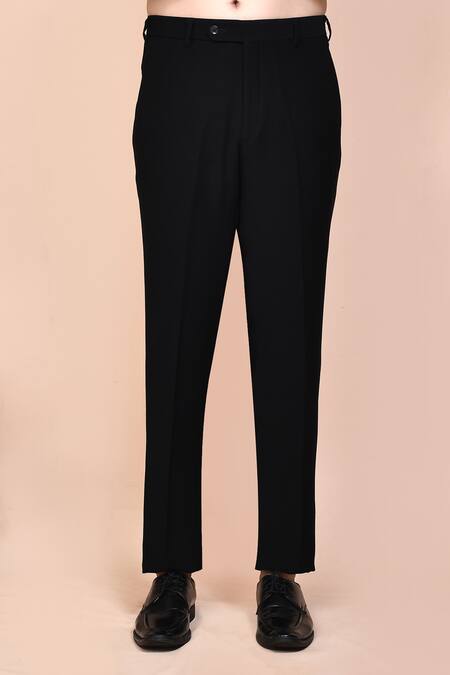 Arihant Rai Sinha_Black Polyester, Cotton Embroidery, Brooches, Beads Cut Dana Blazer Pant Set _Online_at_Aza_Fashions