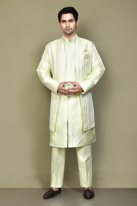 Arihant Rai Sinha Thread Work Jacket Kurta Set 