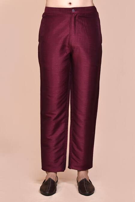 Arihant Rai Sinha_Wine Velvet, , Organza Brooches, Embroidery, Sequins Bundi Set _Online_at_Aza_Fashions