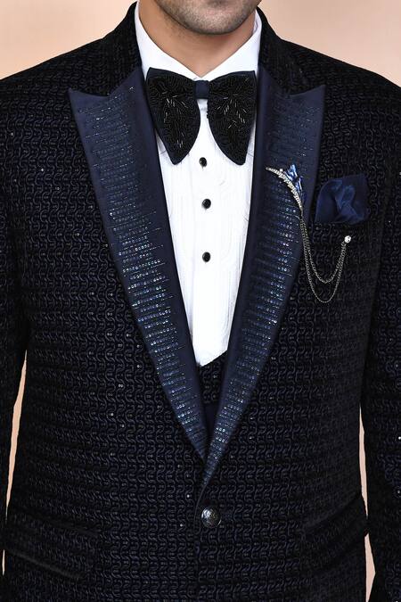 Buy_Arihant Rai Sinha_Blue Cotton, Polyester Embroidery, Sequins, Cut Work Thread Suit Set 