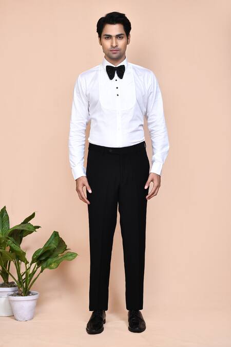 Buy_Arihant Rai Sinha_Black Polyester, Cotton, Brocade Cut Work Cutdana Embroidered Suit Set _Online_at_Aza_Fashions