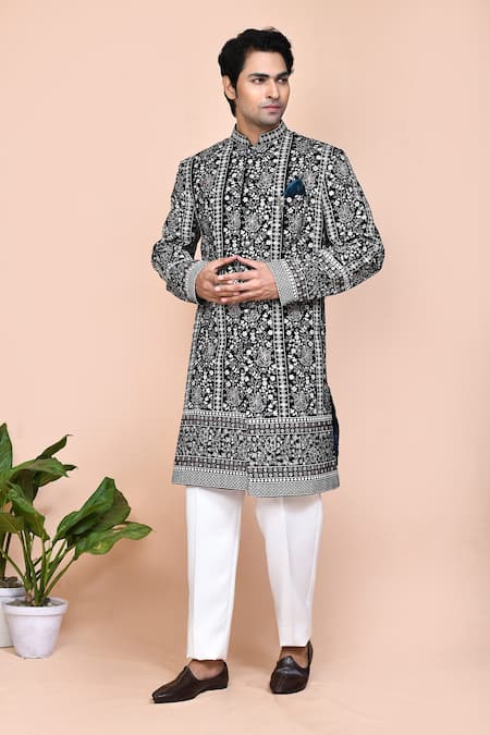 Arihant Rai Sinha Floral Embroidered Sherwani Set 