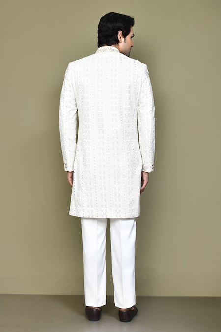 Arihant Rai Sinha Floral Striped Embroidered Sherwani Set 