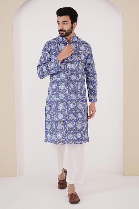 Nero India Pure Cotton Floral Print Kurta 