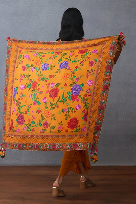 Torani Dil Seher Moiz Lotus Print Scarf 
