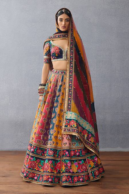 Buy_Torani_Multi Color Organza, Silk Embroidery, Tassels Dil Rang Jiya Lehenga Set 