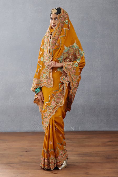 Buy_Torani_Yellow , Chanderi Sequins, Embroidery Dil Seher Amena Printed Saree 
